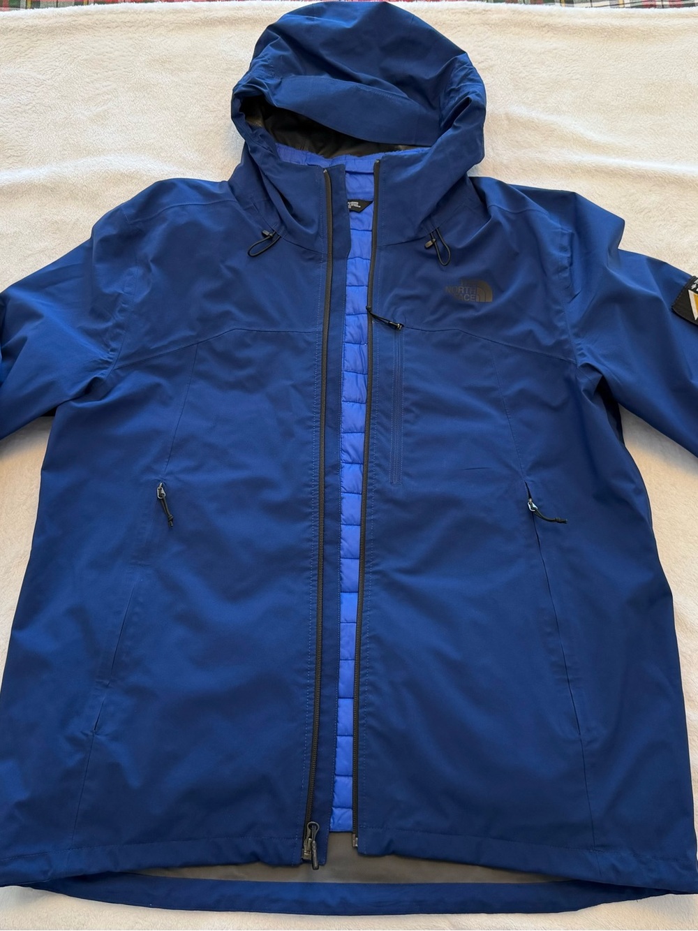 The North Face Men’s Deep Blue Hooded Raincoat with Liner